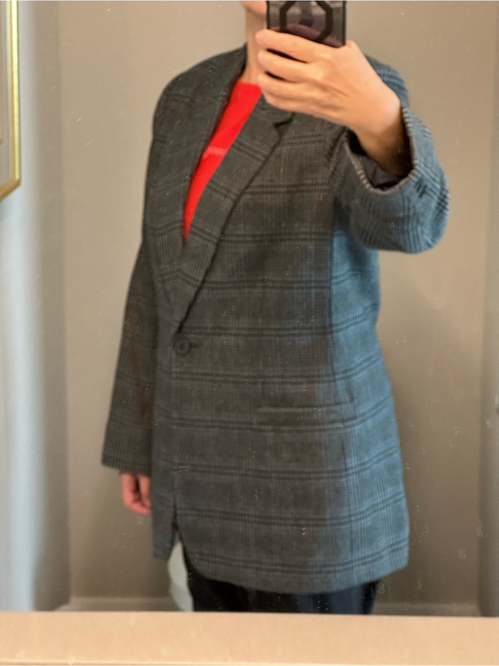 White Stag Women’s Gray Glen Plaid Blazer size 14 wool blend 70% wool 25% polyes - Picture 7 of 7